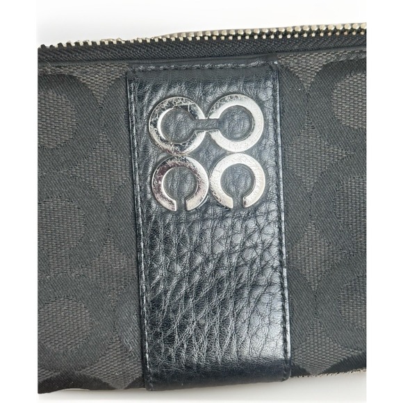 Coach Julia Black Signature Accordion Zip‎ Around Wallet 8x4 - Picture 2 of 8